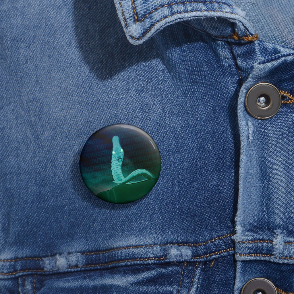 Snake Bite Pin - Dark Gothic Serpent Art Button