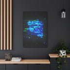 The Data Cube Sci-Fi Cyberpunk Canvas Art | Abstract Tech Futuristic Digital Wall Decor