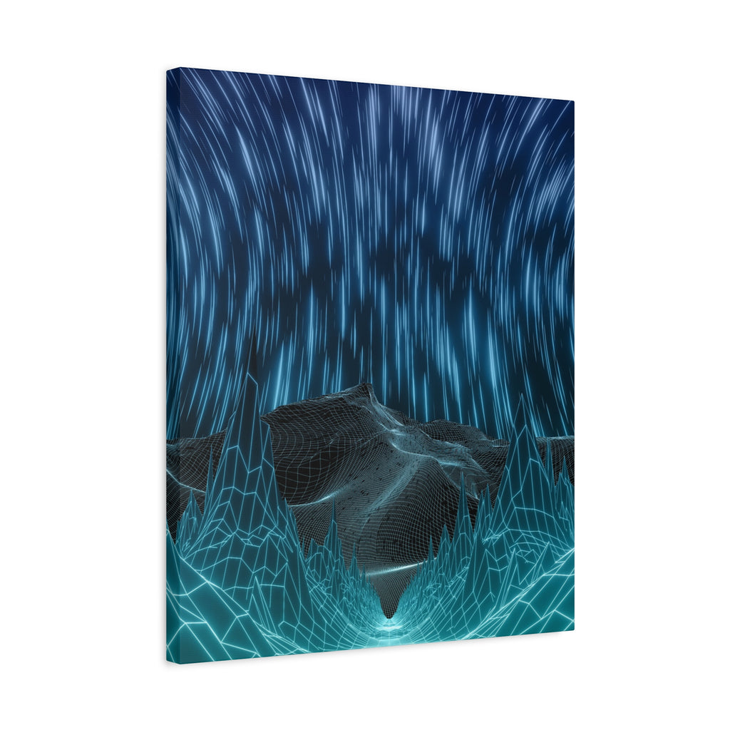 Cyber Wave Escape Canvas Print - Retro Futurism Vaporwave Decor
