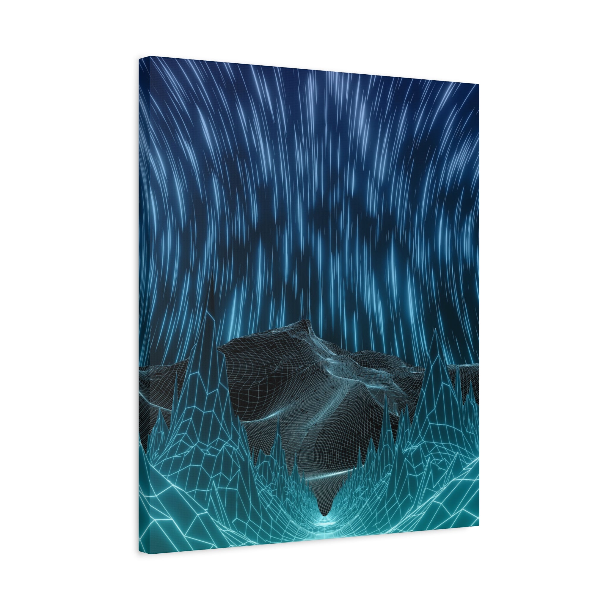 Cyber Wave Escape Canvas Print - Retro Futurism Vaporwave Decor
