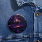 Abandoned Desert City Pin - Dystopian Landscape Button