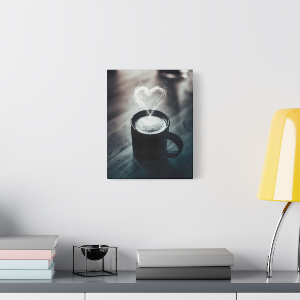 Coffee Love Kitchen Canvas Wall Art - Rustic Cafe Decor