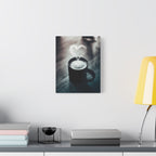 Coffee Love Kitchen Canvas Wall Art - Rustic Cafe Decor