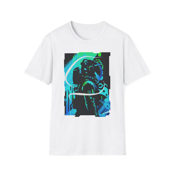 Grunge Paint Blast Astronaut Graphic Tee - Splatter Space Shirt