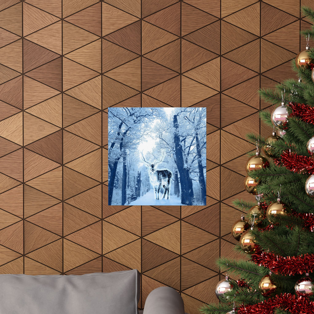 Cosmic Deer Poster - Celestial Animal Art Print