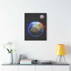 Earth Glitched Canvas Wall Art - Digital Glitch Futuristic World