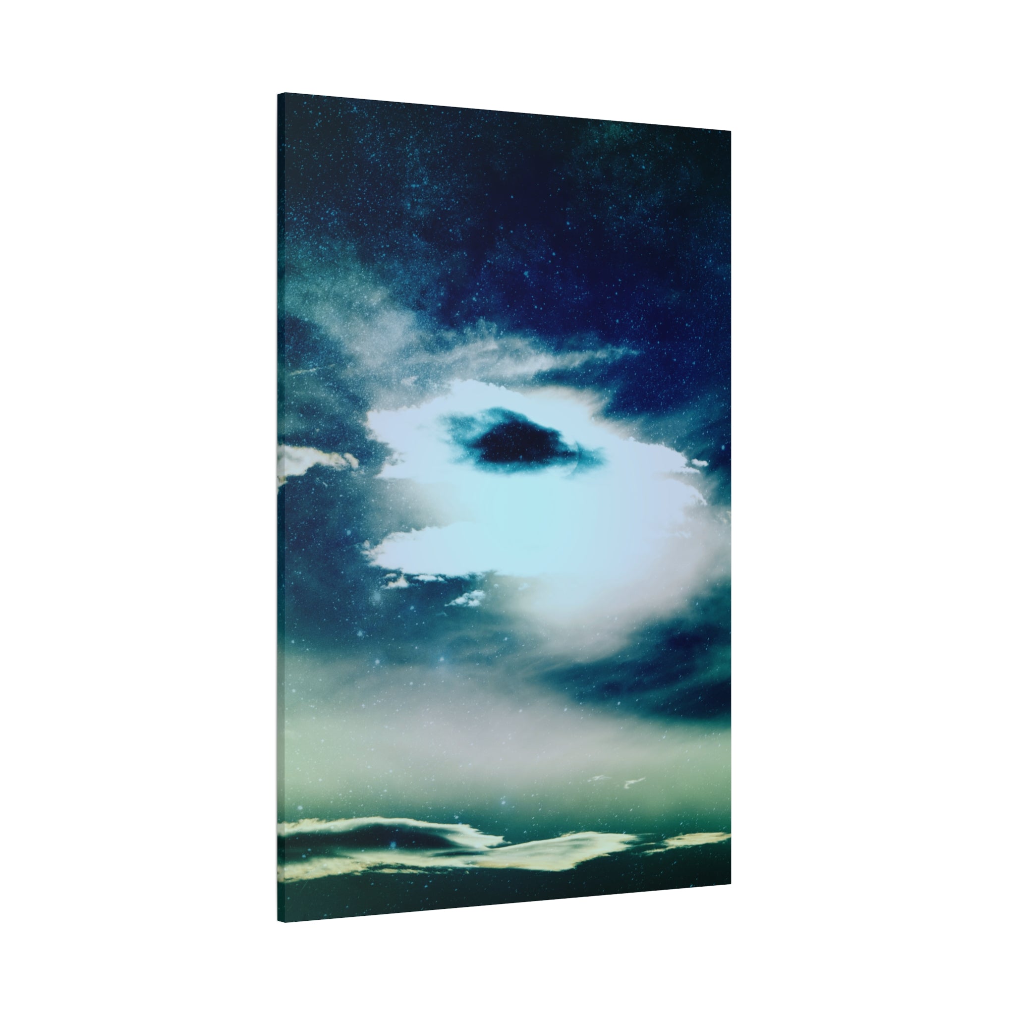 Sunset Space Mountains Canvas Art | Retro Vaporwave Galactic Landscape Wall Decor