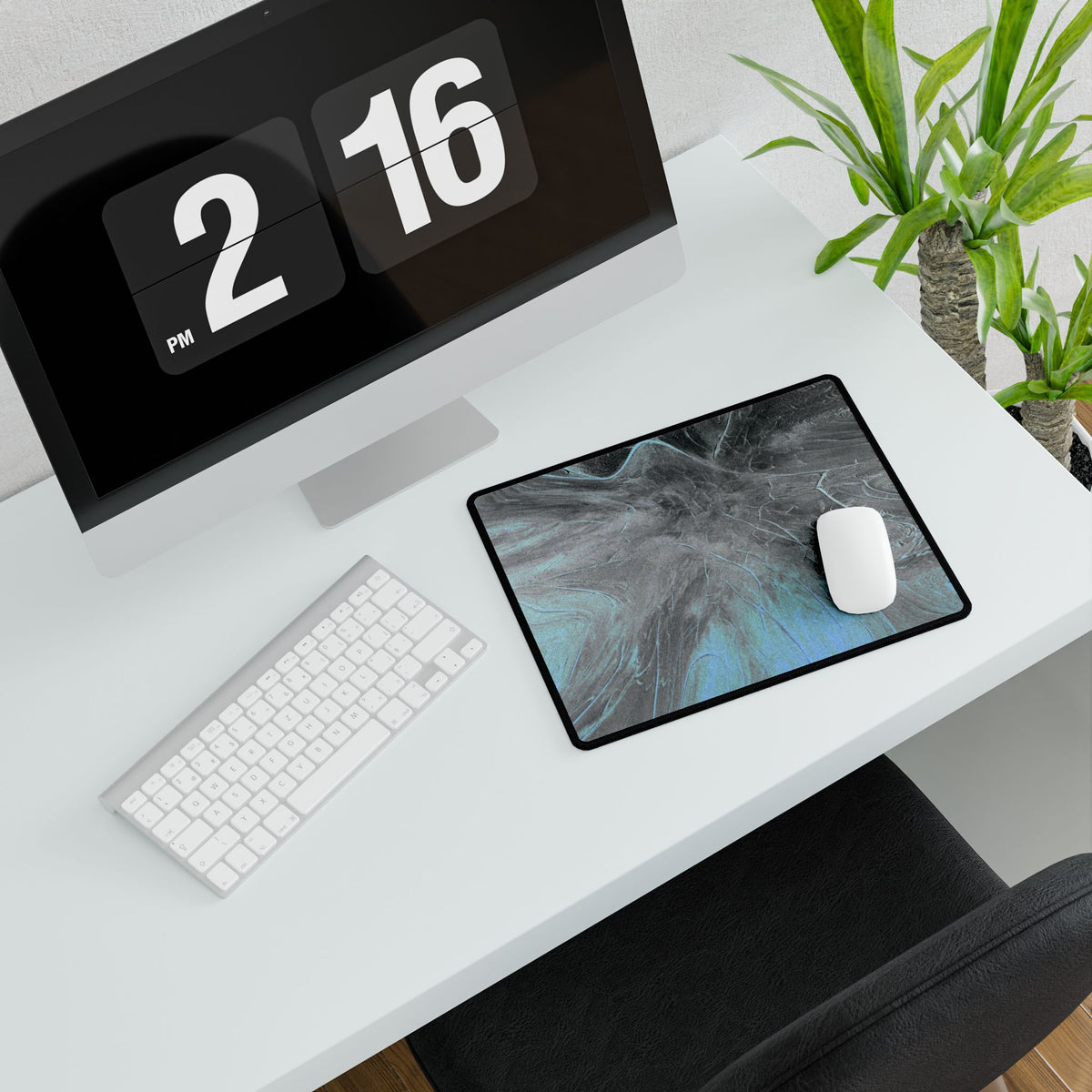 From The Ashes Desk Mat - Black Grey Abstract Mouse Pad