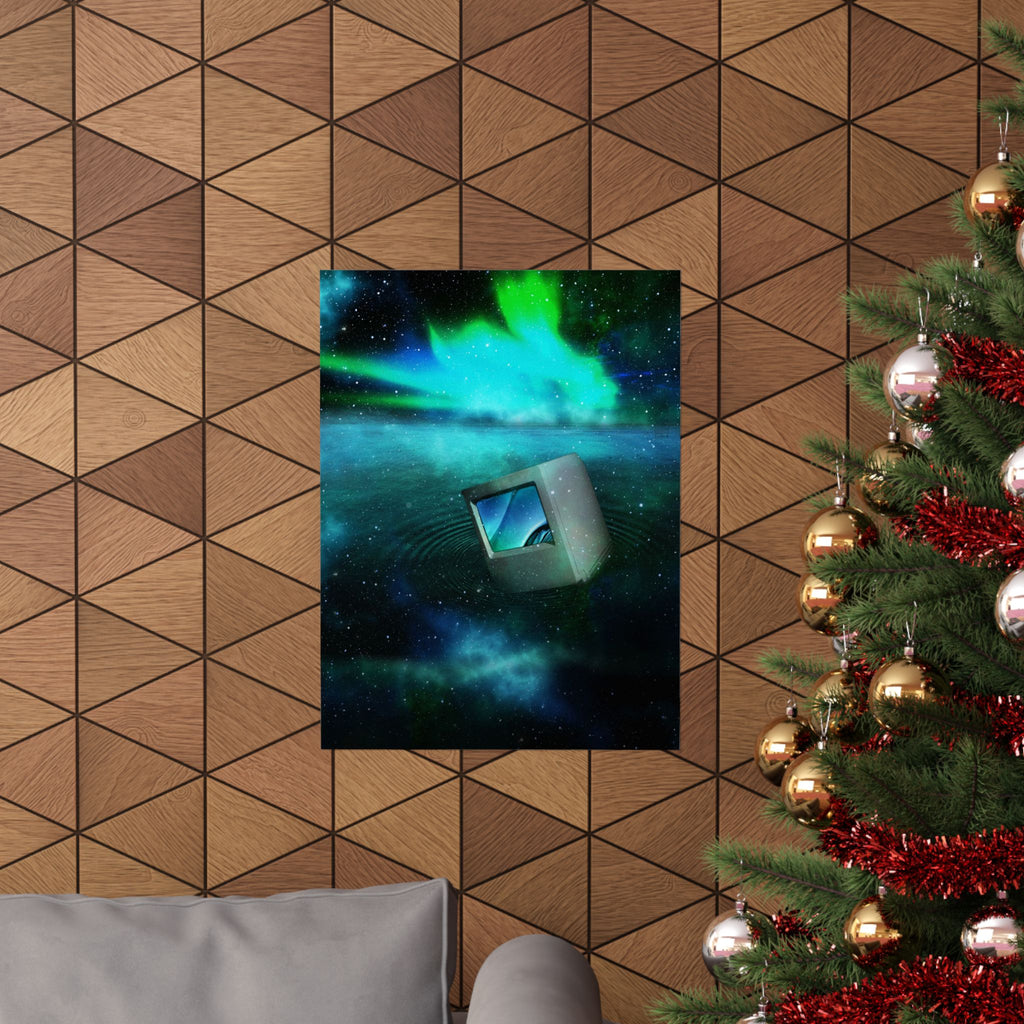 Electric Water Poster - Blue Fluid Abstract Art Print