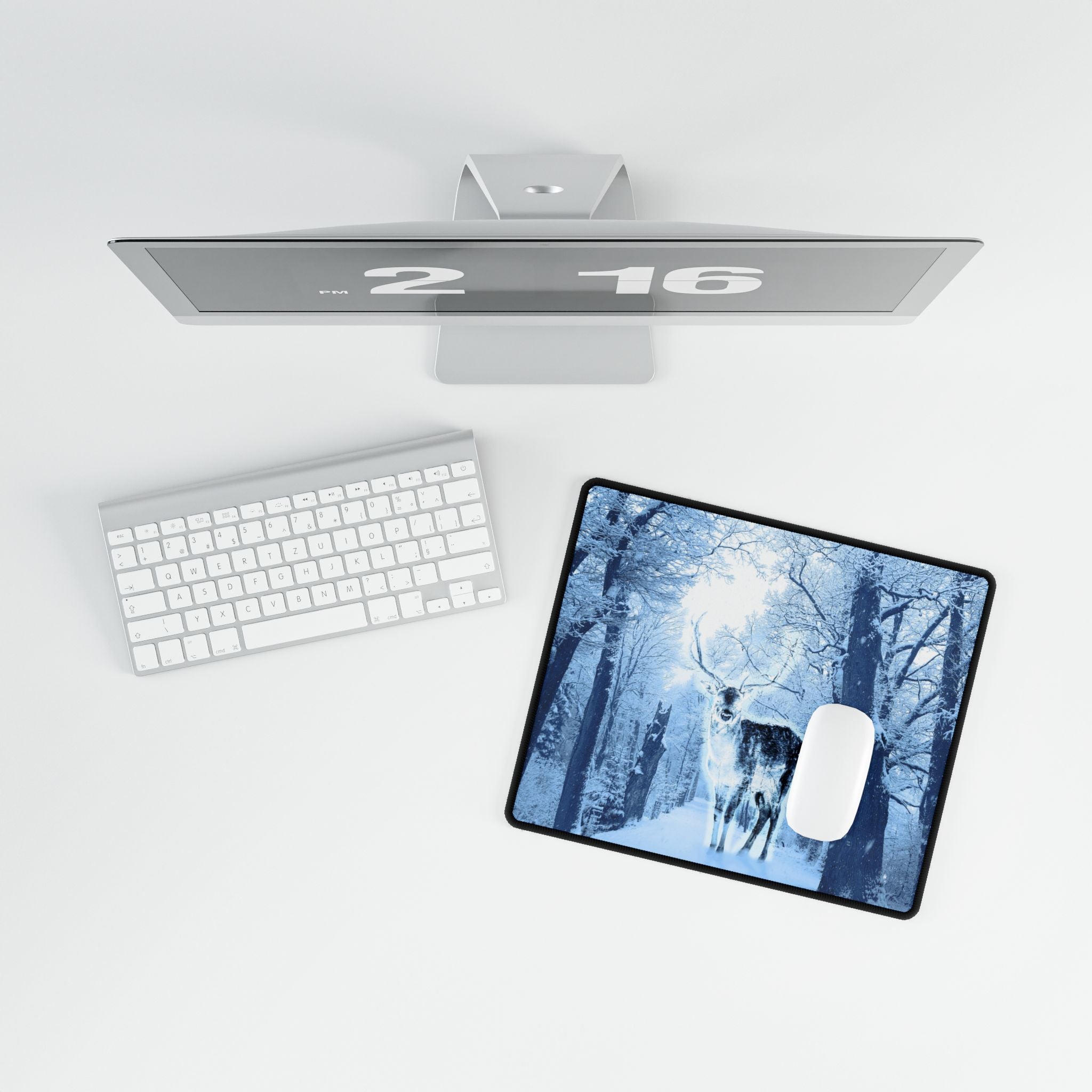Cosmic Deer Mouse Pad - Celestial Wildlife Desk Mat