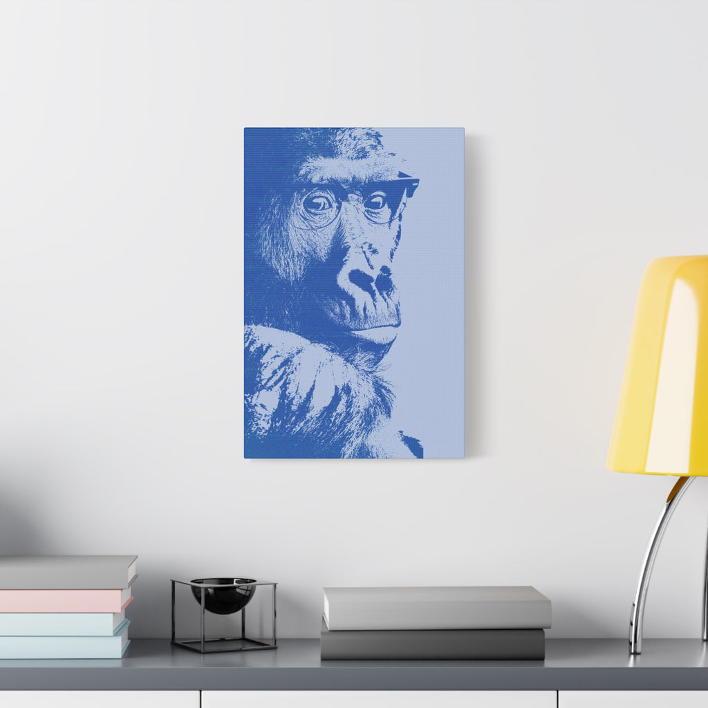 Educated Gorilla Canvas Wall Art - Abstract Modern Primate Decor