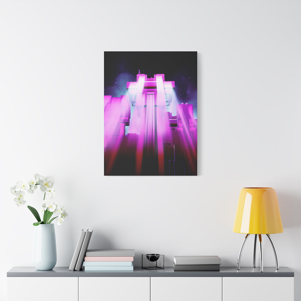 The City of Lights Vibrant Cityscape Canvas Art | Modern Neon Urban Skyline Wall Decor