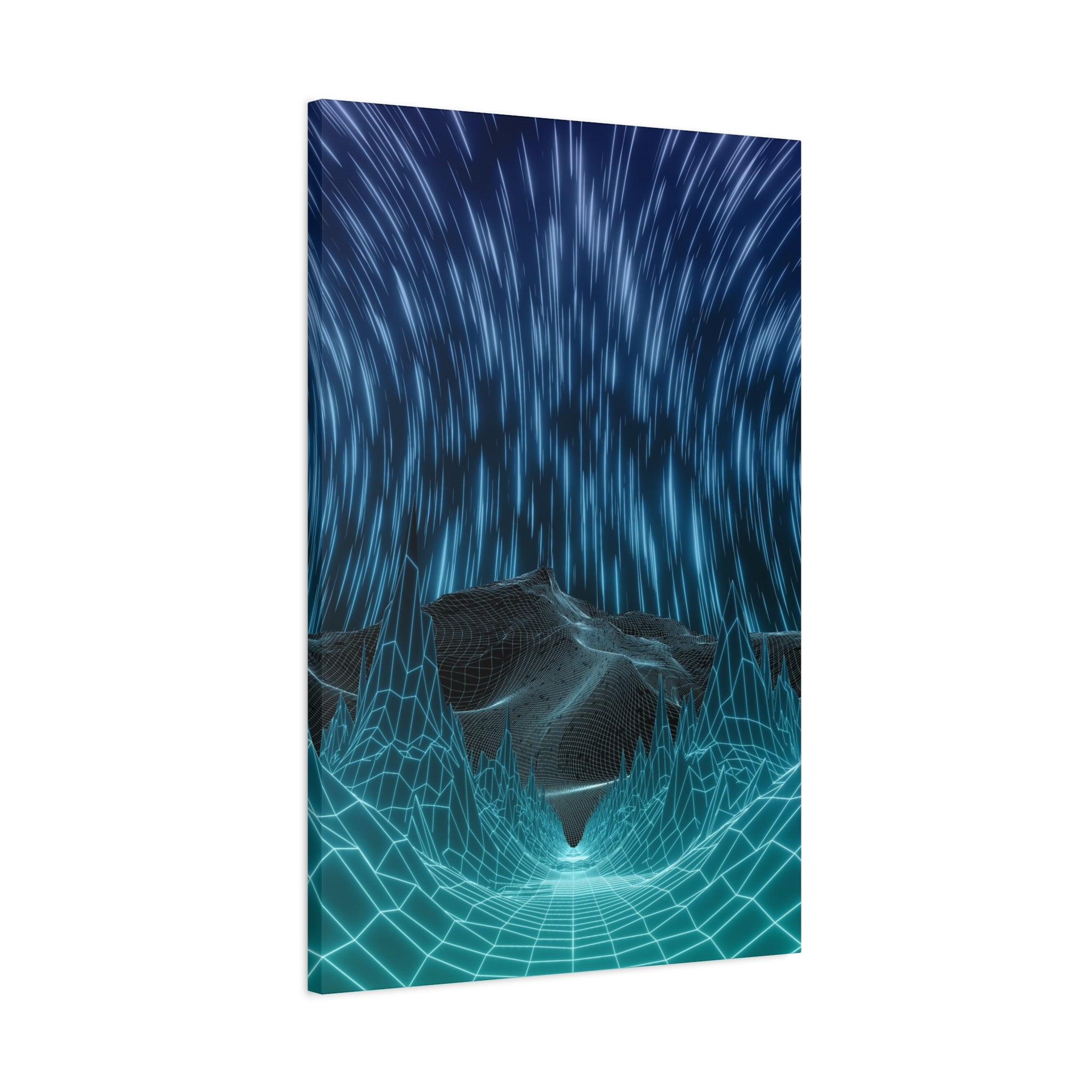 Cyber Wave Escape Canvas Print - Retro Futurism Vaporwave Decor