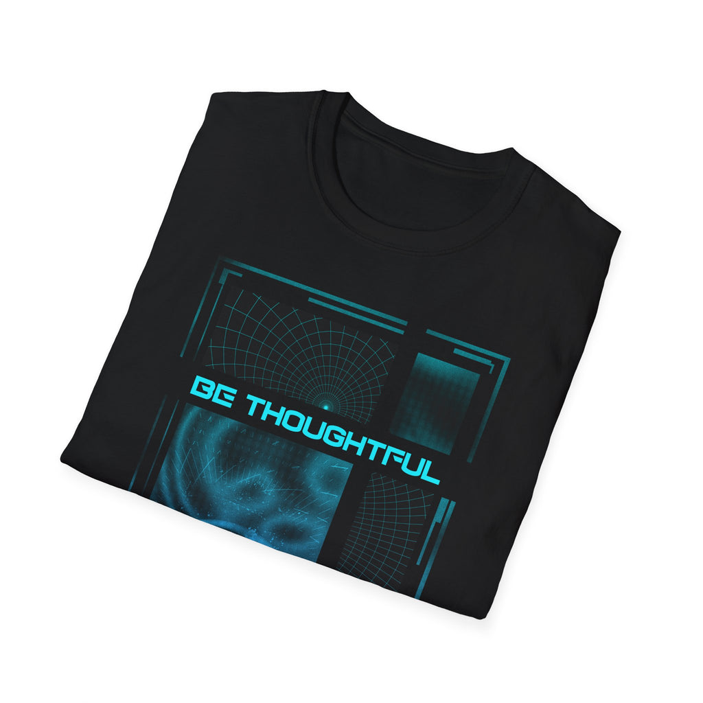 Cybernetic Grid Graphic Tee - Abstract Digital Art Shirt