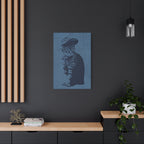 Grey Tabby Cat Canvas Wall Art - Cute Pet Portrait Decor