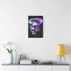 Melted Skeleton Skulls Canvas Wall Art - Gothic Cosmic Skull Decor