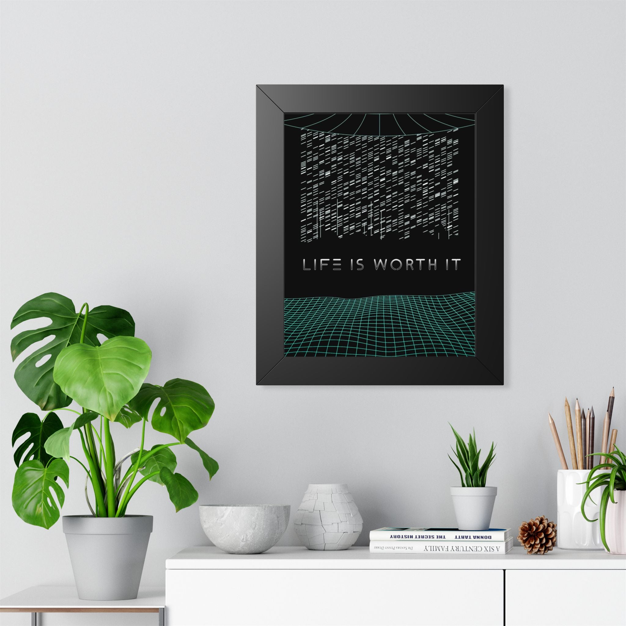 Life Is Worth It Framed Poster - Modern Symbolic Wall Art