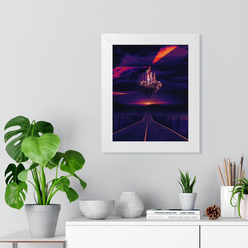 Stunning Abandoned Desert City Framed Vertical Poster - Premium Matte Art for Home Decor