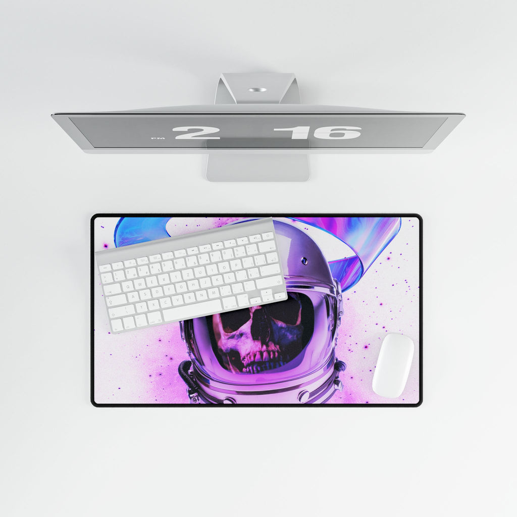 Astronaut Skeleton Skull Mouse Pad - Neon Space Skull Desk Mat