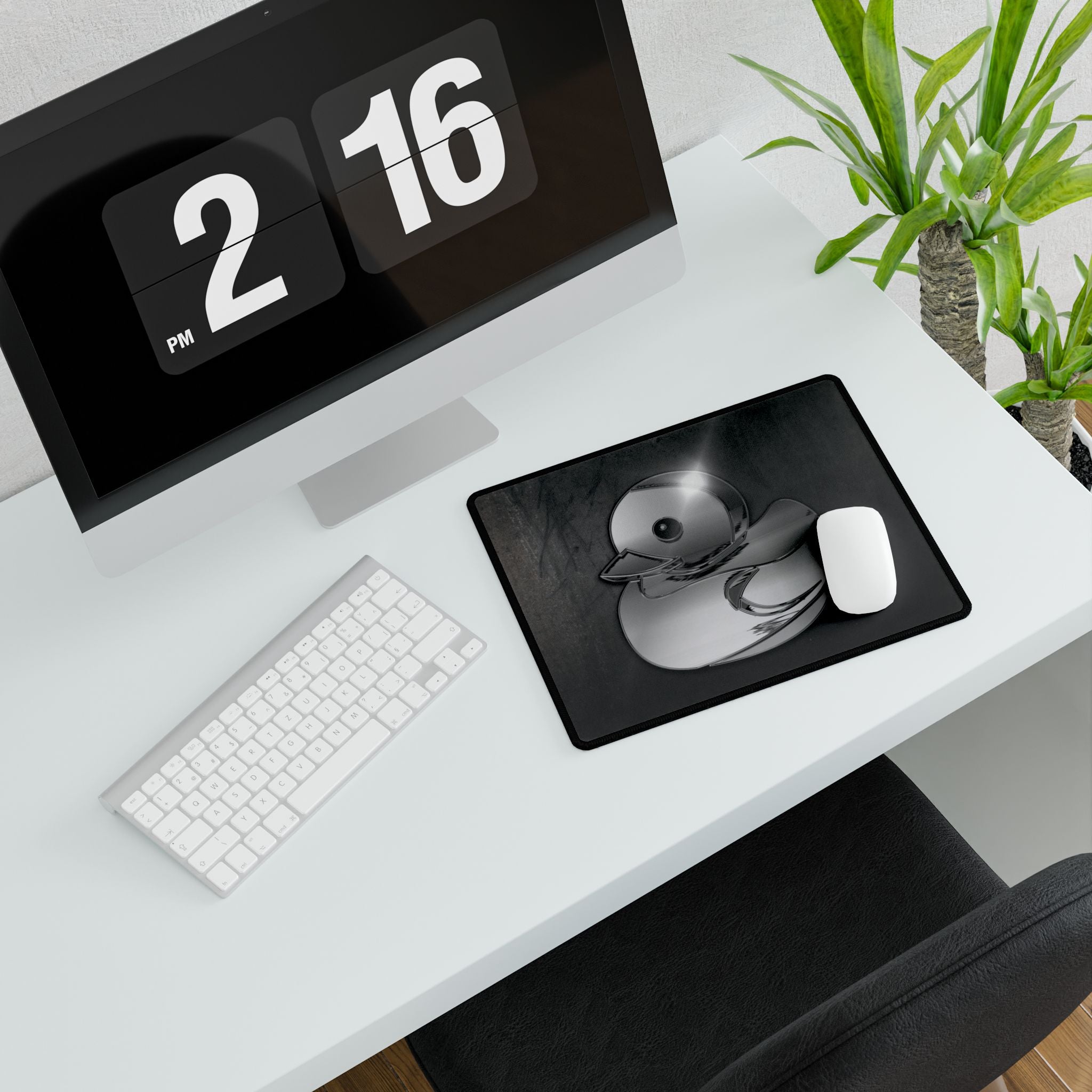 Liquid Chrome Rubber Duck Desk Mat - Hyper Sonic Mouse Pad