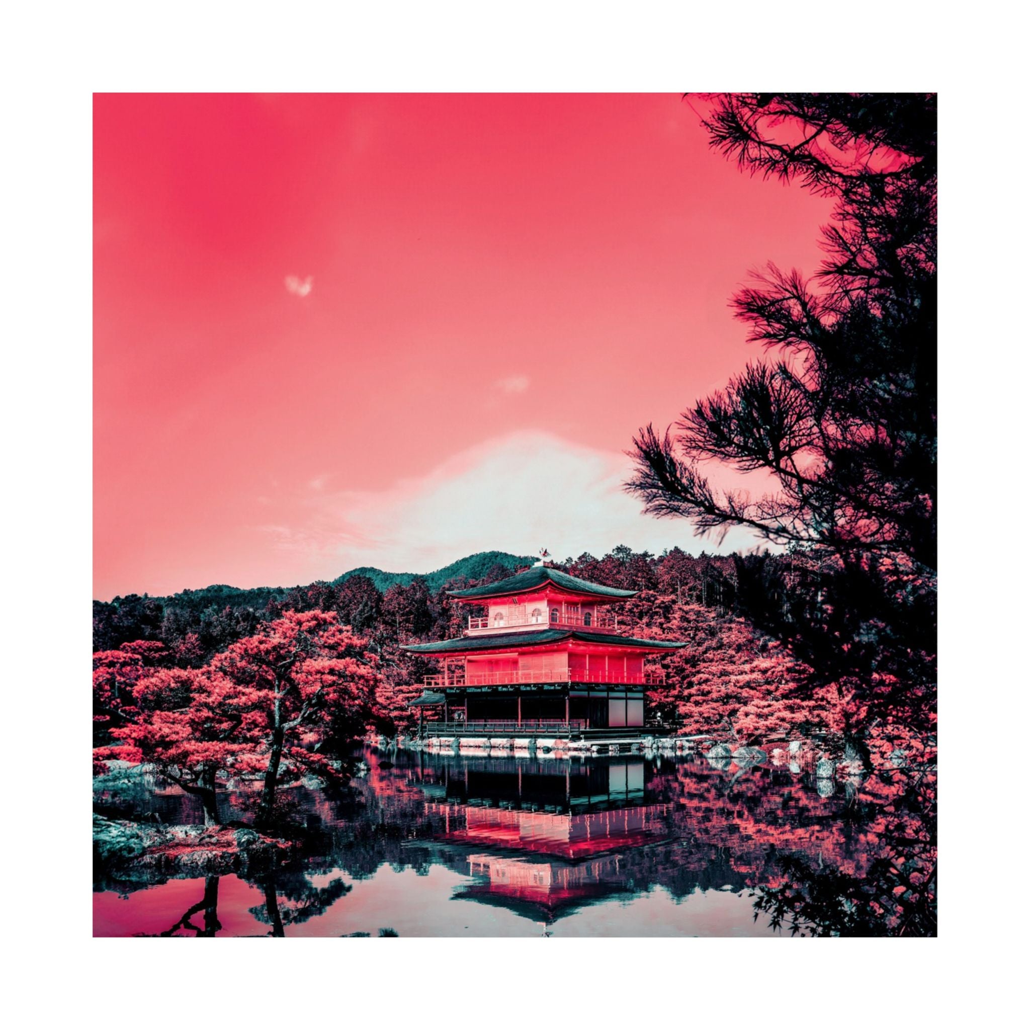 Red Forest Poster - Abstract Crimson Landscape Art Print
