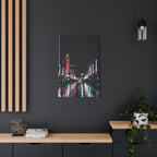 Cyberpunk Slick Street Canvas Wall Art - Neon Alley Decor