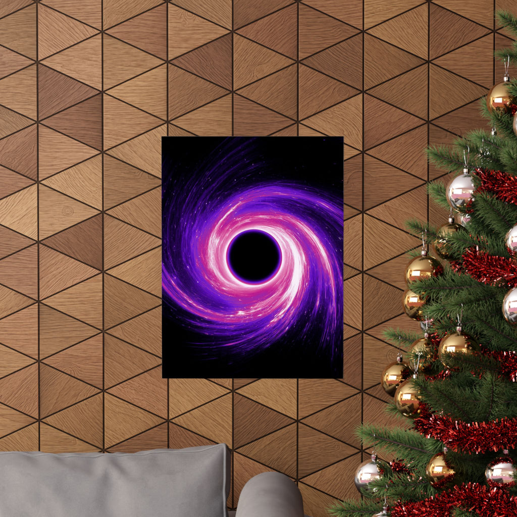 Purple Pink Wormhole Poster Print - Cosmic Vortex Art