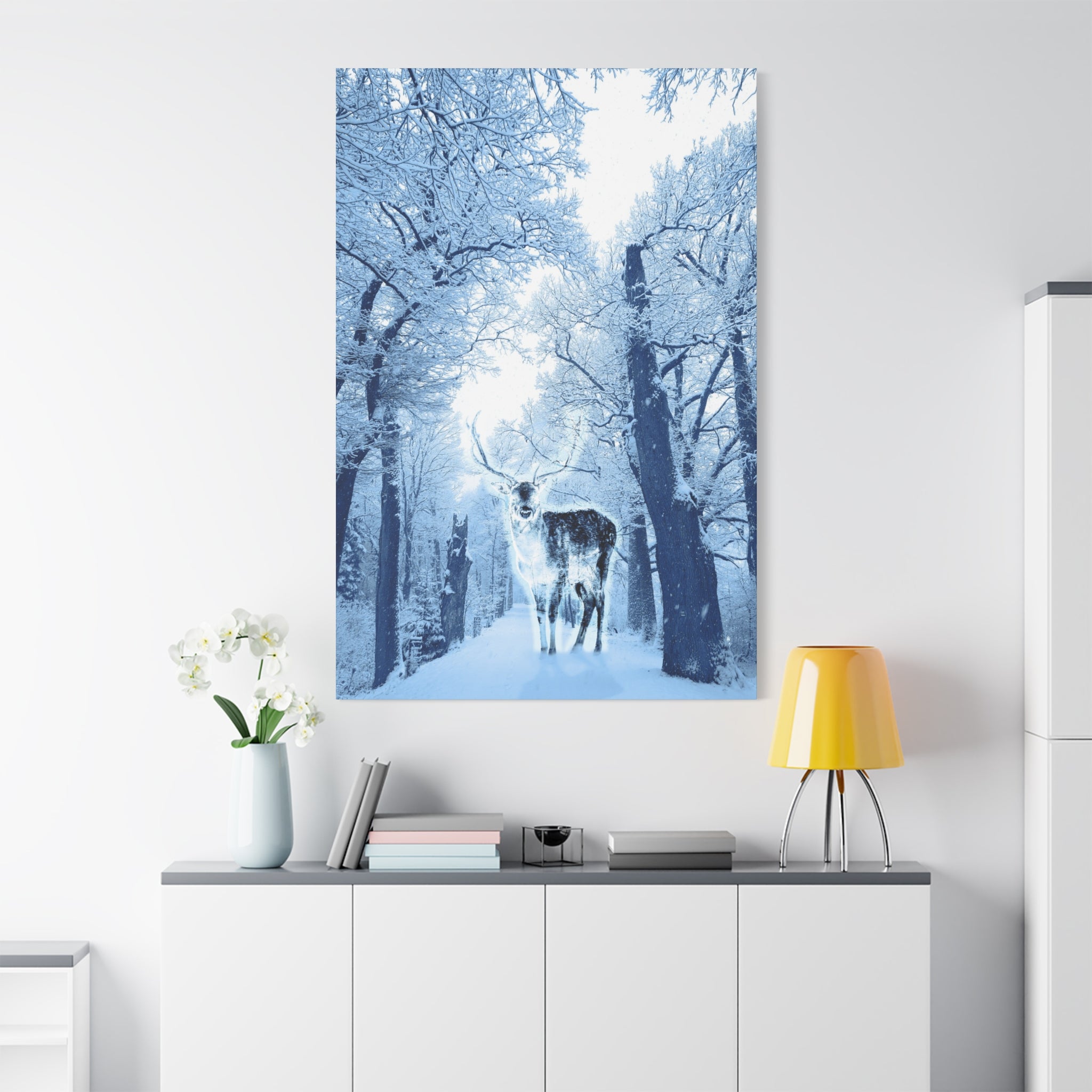 Cosmic Deer Canvas Wall Art - Celestial Animal Decor