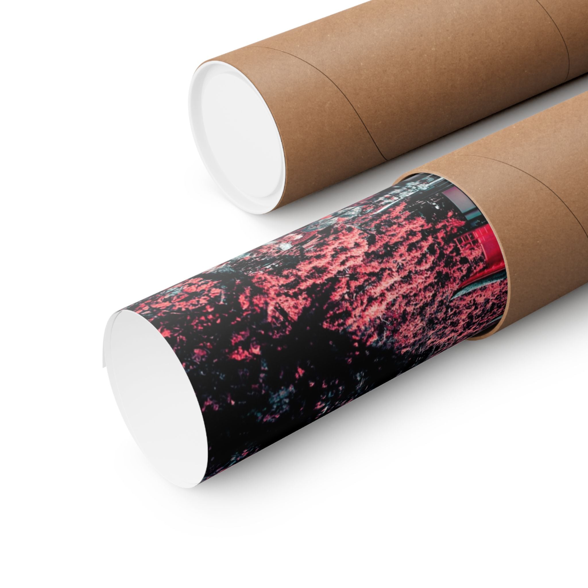 Red Forest Poster - Abstract Crimson Landscape Art Print