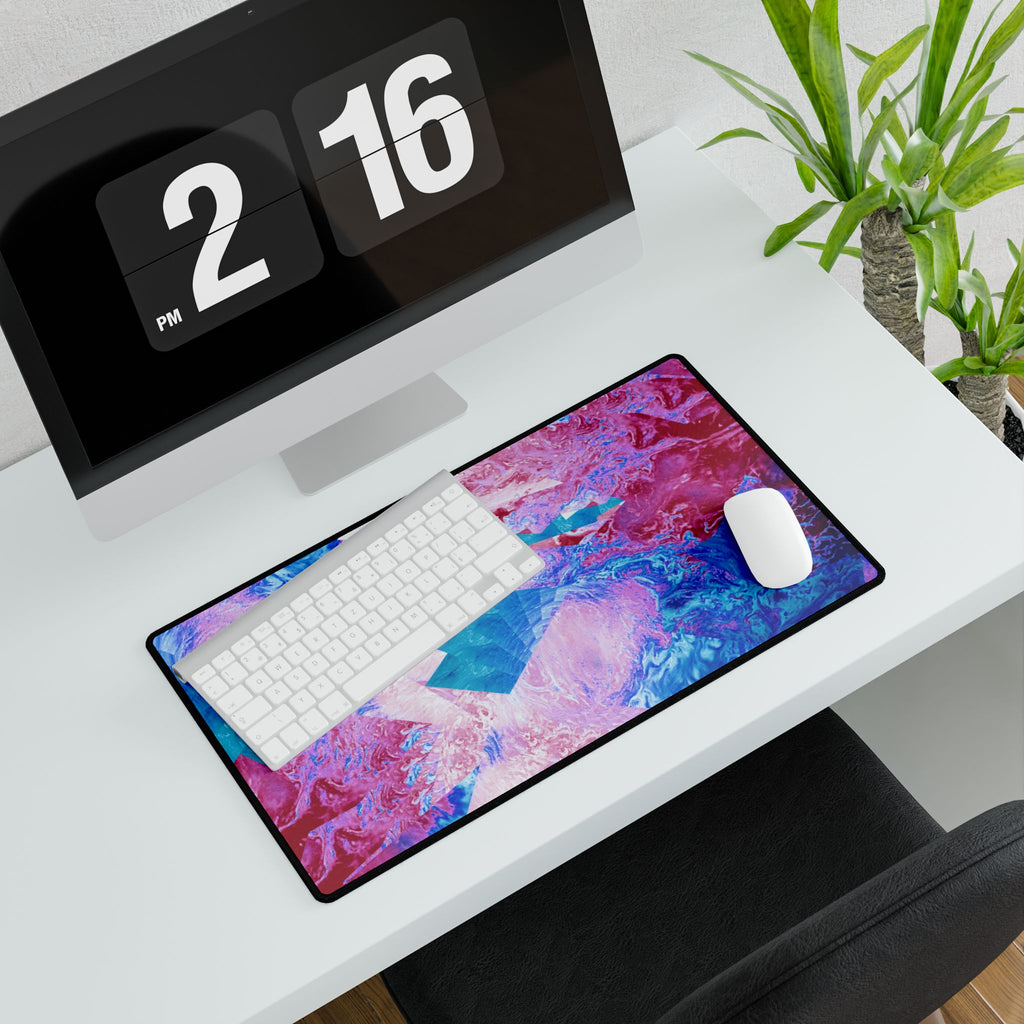Trippy Pink and Blue Fractal Psychedelic Flow Mousepad