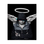 Modern Angel Poster - Black & White Geometric Wings Art Print