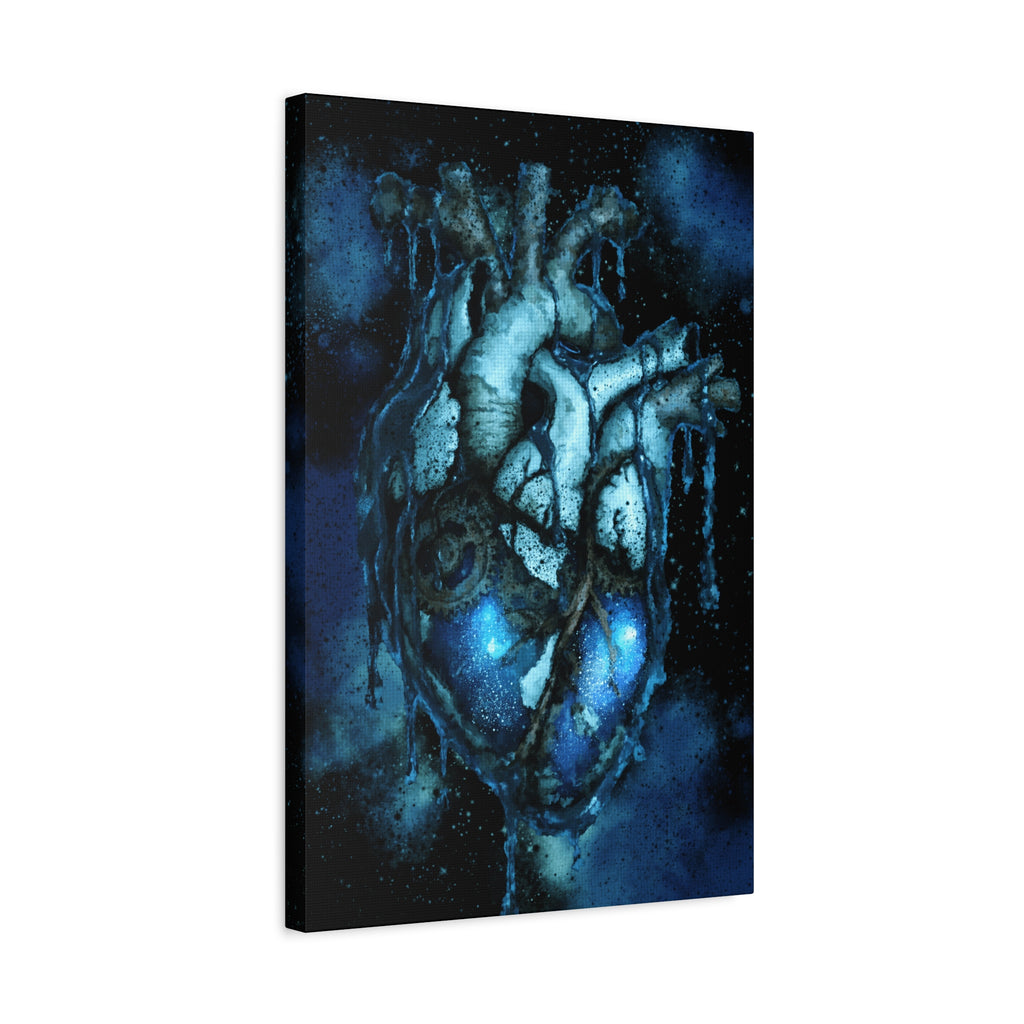 Galaxy Heart Canvas Wall Art - Cosmic Anatomical Space Love Decor