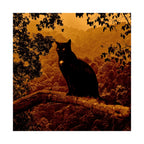Spooky Cat in Tree Matte Vertical Poster | Premium Quality Art Print for Cat Lovers & Halloween Decor