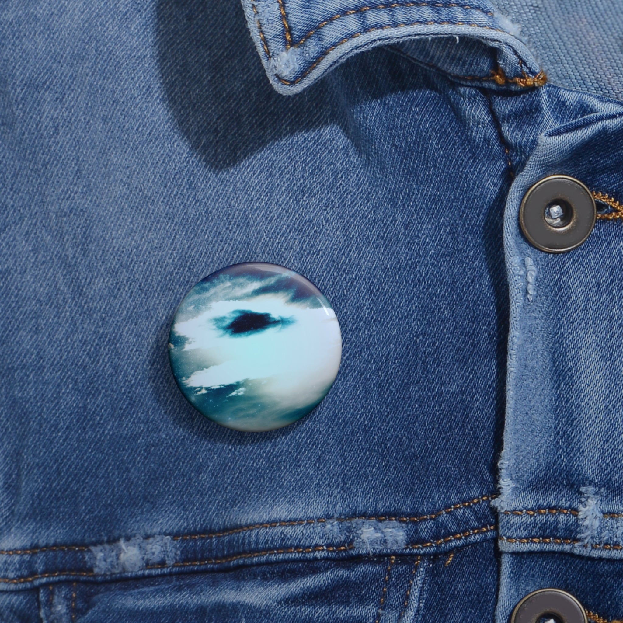 Sunset Space Mountains Cosmic Landscape Pin