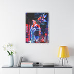 Japanese City Punk FX.2 Canvas Wall Art - Neon Japan Cyberpunk Street