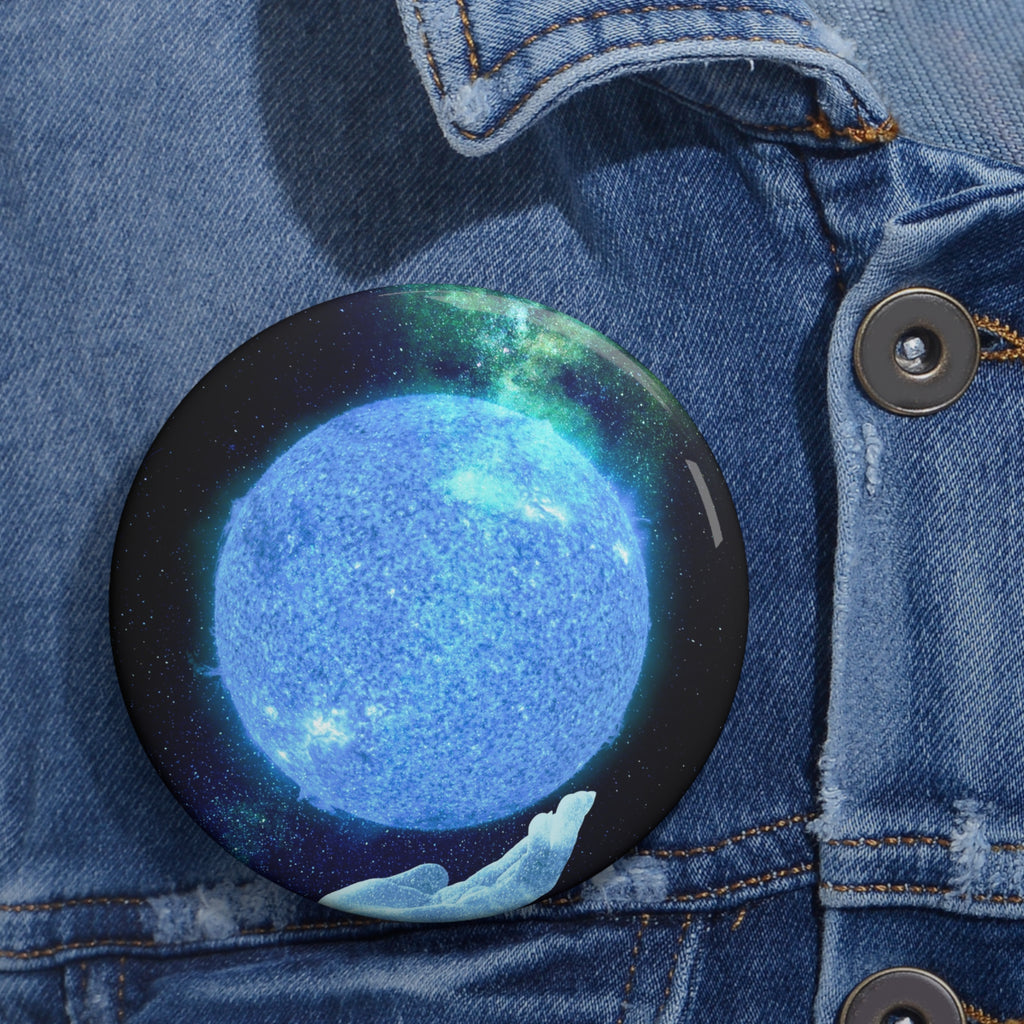 Solar Hand Pin - Abstract Spiritual Cosmic Art Button