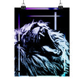 CRT Lion Retro Wave Poster - 80s Synthwave Neon Art Print