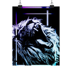 CRT Lion Retro Wave Poster - 80s Synthwave Neon Art Print