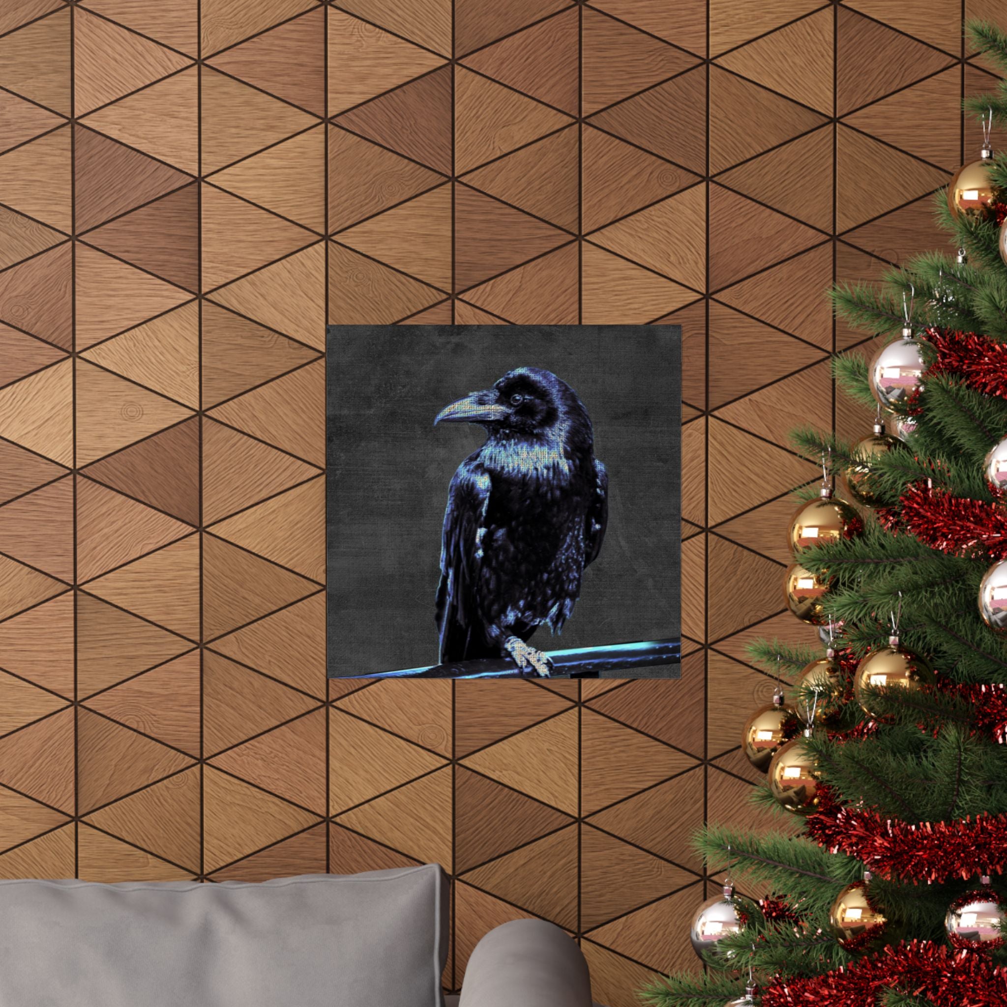 Blue Crow Poster Print - Surreal Raven Bird Art