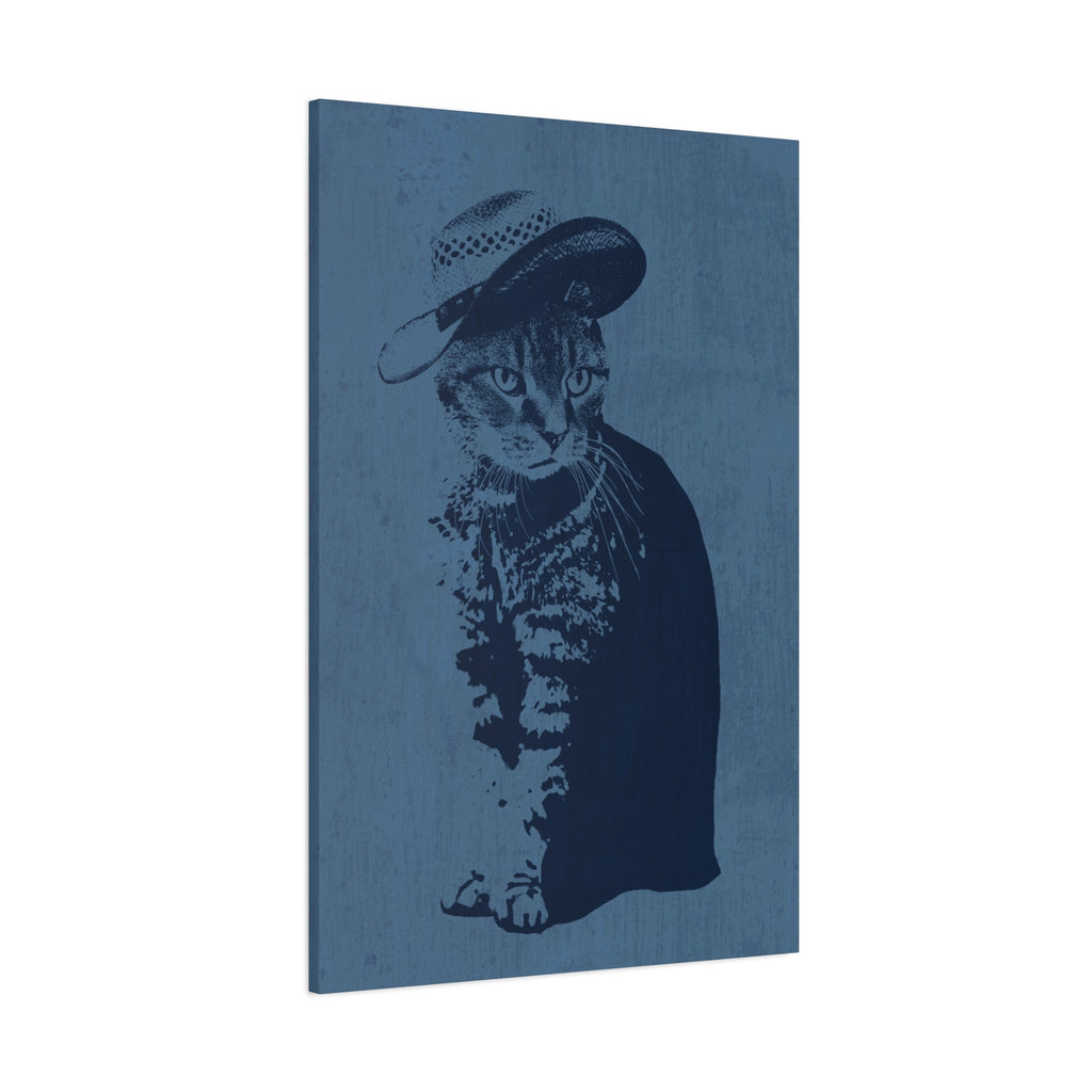 Grey Tabby Cat Canvas Wall Art - Cute Pet Portrait Decor