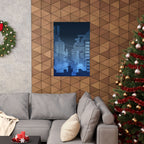 City Lights Abandoned City Poster - Cyberpunk Dystopian Art
