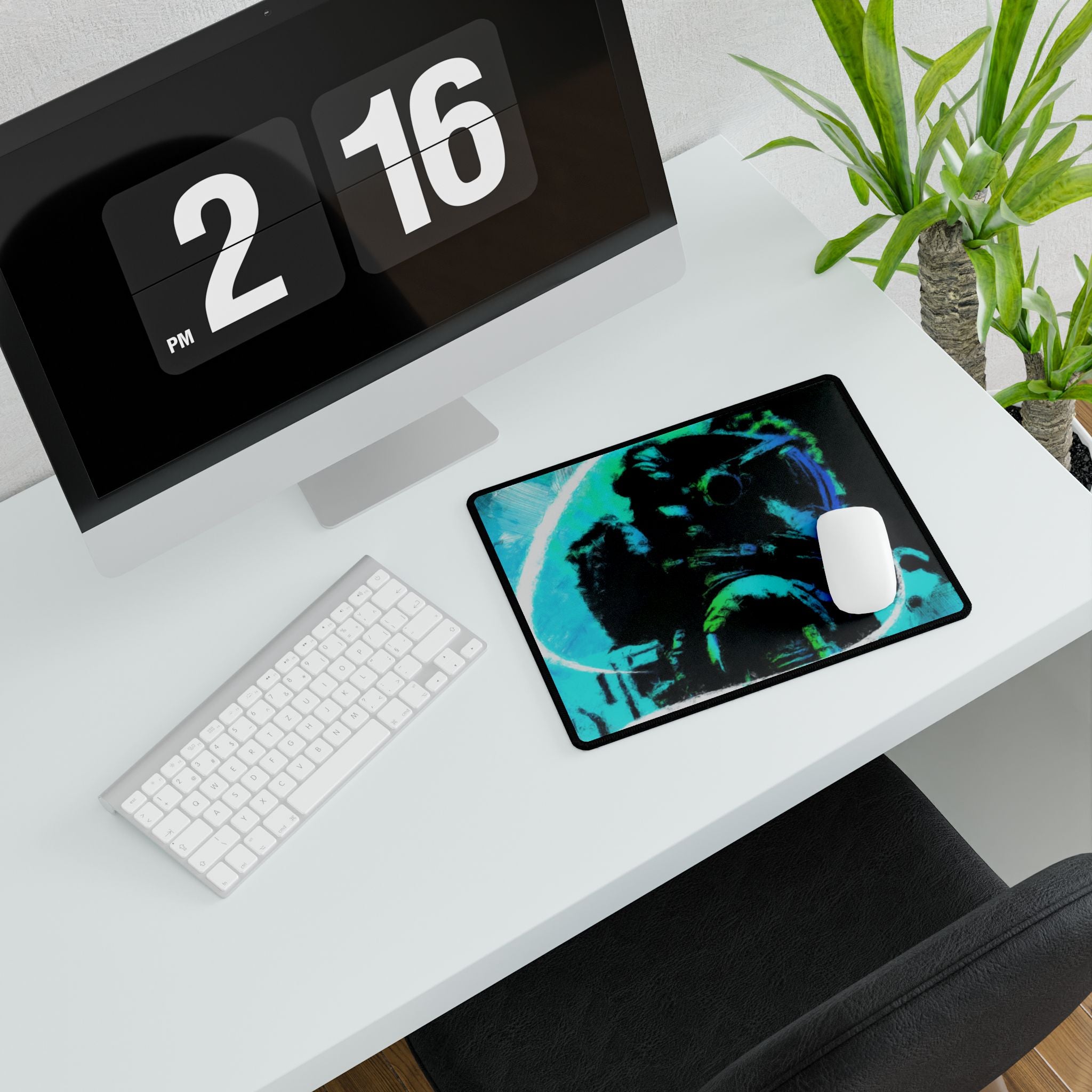 Grunge Space Man Mouse Pad - Splatter Astronaut Desk Mat