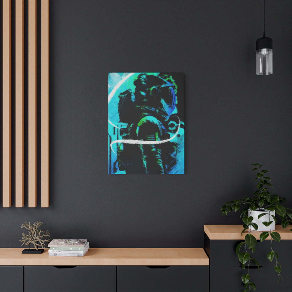 Grunge Space Man Canvas Art - Urban Graffiti Astronaut Decor