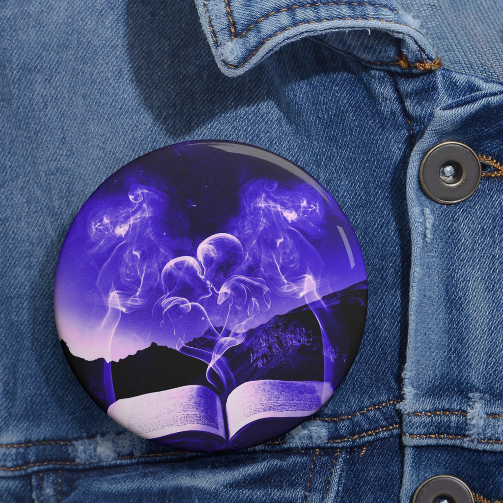 Magic Book Love Spell Pin - Witchy Fantasy Art Button