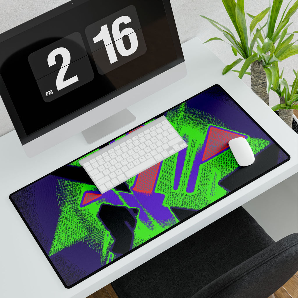 90s Paranoia Gaming Mouse Pad - Vaporwave Neon Desk Mat