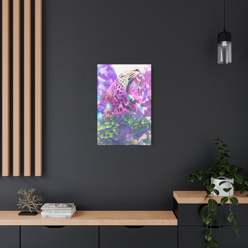 Vibrant Roaring Leopard Matte Canvas Wall Art