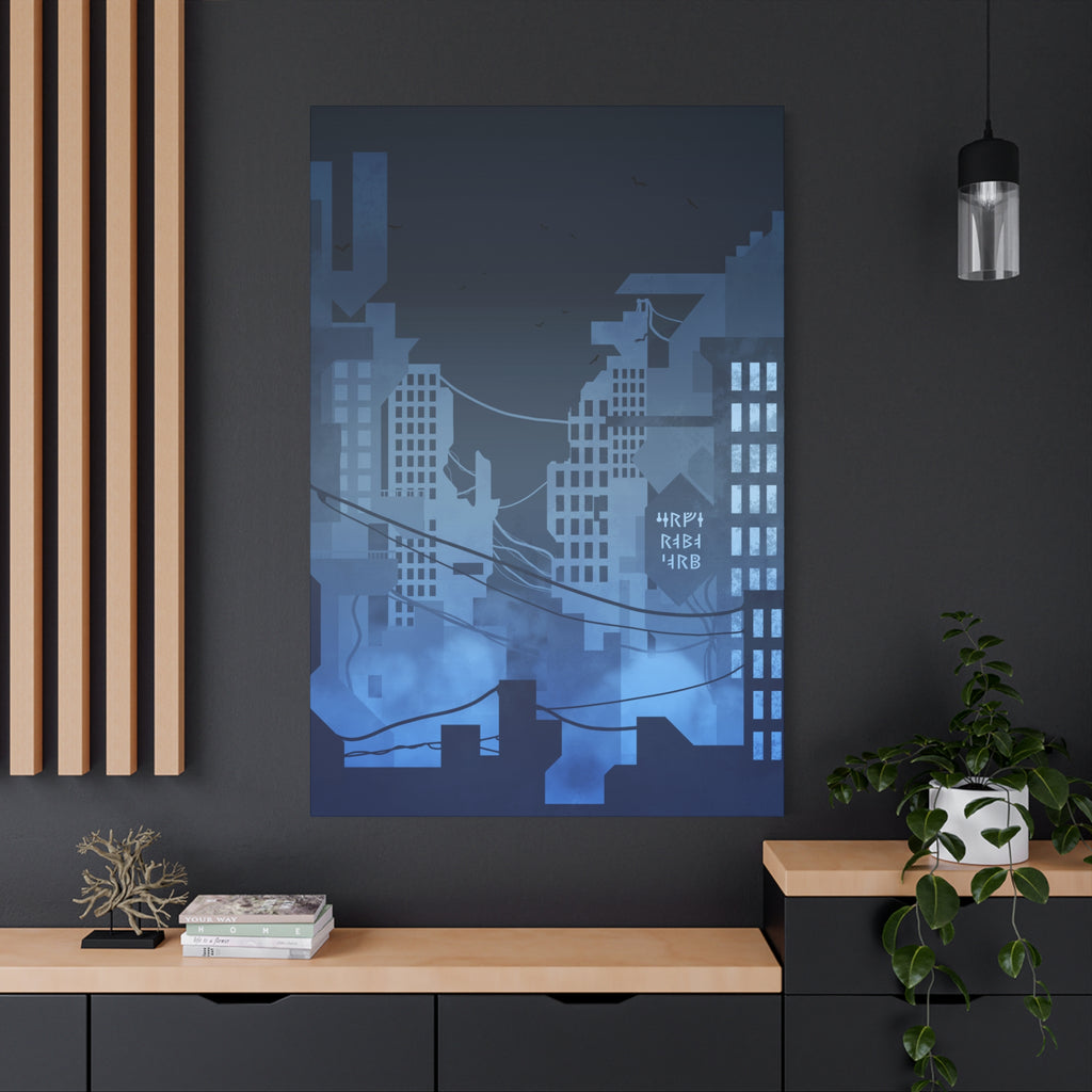 City Lights Nightscape Canvas Wall Art - Luminous Skyline Decor