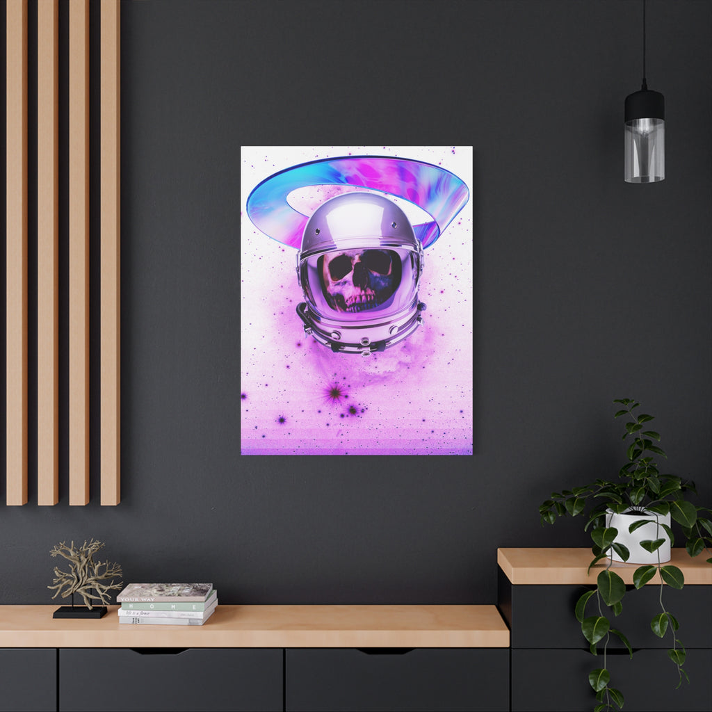 Astronaut Skeleton Skull Canvas Wall Art - Dark Space Skull Decor