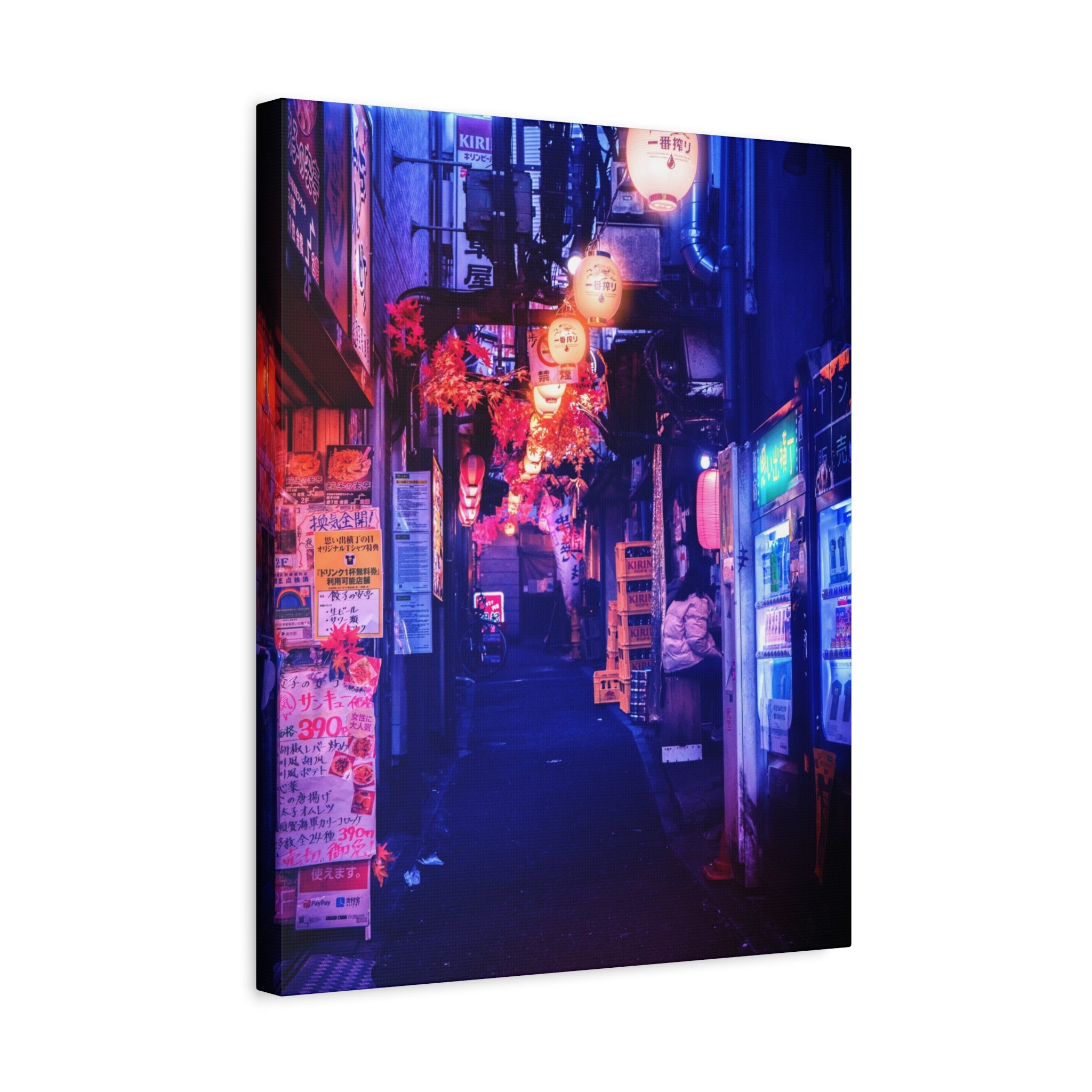 Japanese City Punk FX Canvas Wall Art - Cyberpunk Street Decor