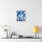 Blue Flame Skull Canvas Wall Art - Gothic Dark Fantasy Decor